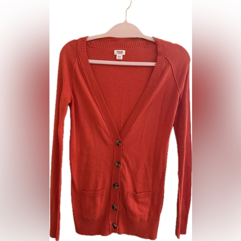 Mossimo Supply Co. Women's Orange Cardigan Sweater